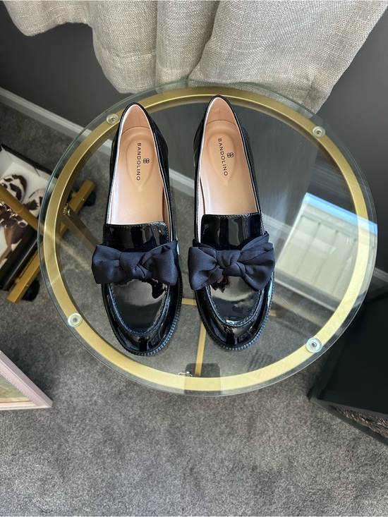 Bandolino Shoes - Bandolino Black Patent Loafers with Bow Accent